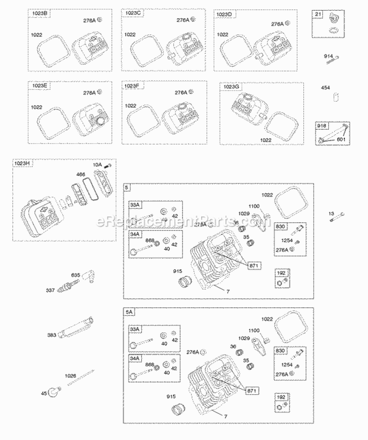 Cylinder_Head_Valves Diagram and Parts List for 356447-1217-G1  Briggs and Stratton Engine